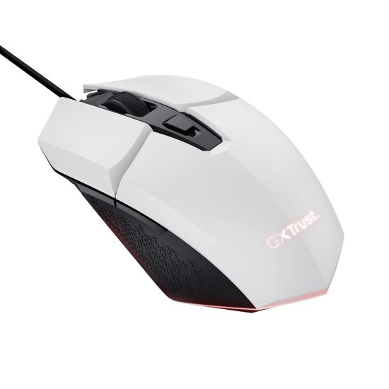 Miš TRUST GXT 109W Felox, RGB, optički, 6400dpi, bijeli