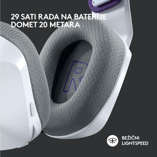 Slušalice LOGITECH Gaming G733 Lightspeed, RGB, bežične, bijele