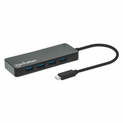 USB HUB MANHATTAN, 7-portni USB 3.2 Gen1, USB-C, črni