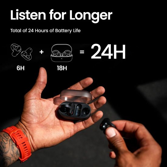 Slušalice AMAZFIT Up, open-ear, bežične, Bluetooth, crne
