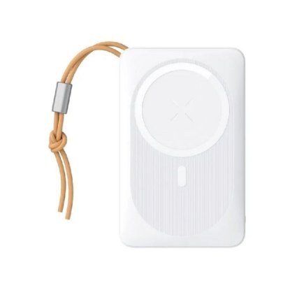 Mobilni USB polnilec VEGER MagOn, 10000 mAh magnetni, brezžični, beli