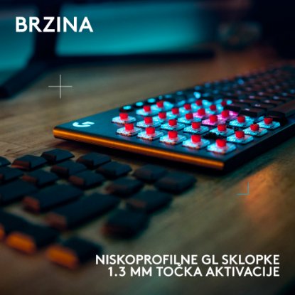 Tipkovnica LOGITECH Gaming G915 X Lightspeed Tactile, RGB, mehanička, brezžična, US Layout, črna