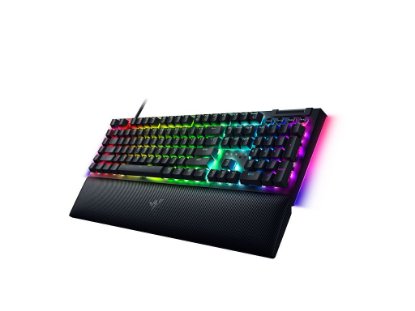 Tipkovnica RAZER BlackWidow V4, mehanička, Yellow switch, RGB, SLO/HR/US Layout, črna, USB