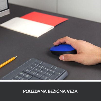 Miška LOGITECH M171, optična, brezžična, modra
