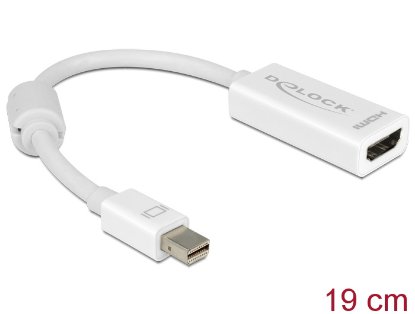 Adapter DELOCK, mini DisplayPort (M) na HDMI (Ž), beli, kompatibilan sa Mac računalima