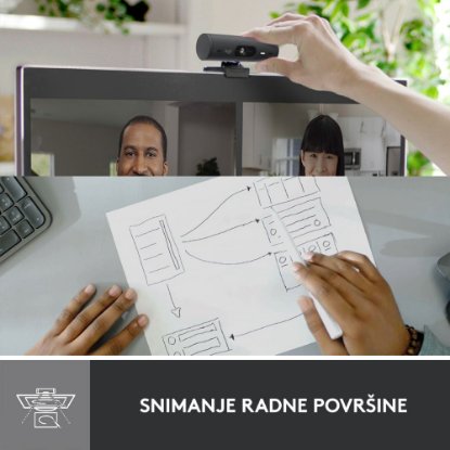 Web kamera LOGITECH Brio 500, črna