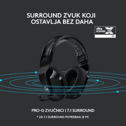slušalke LOGITECH Gaming G733 Lightspeed, RGB, brezžične, črne