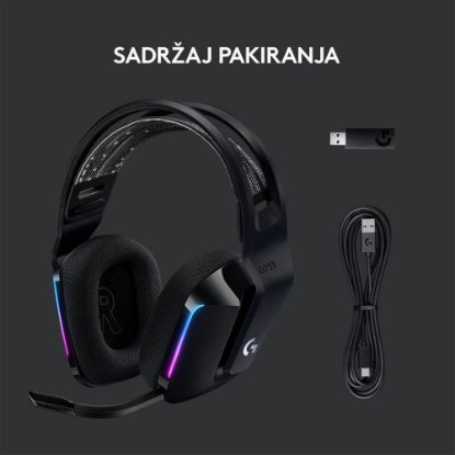 slušalke LOGITECH Gaming G733 Lightspeed, RGB, brezžične, črne