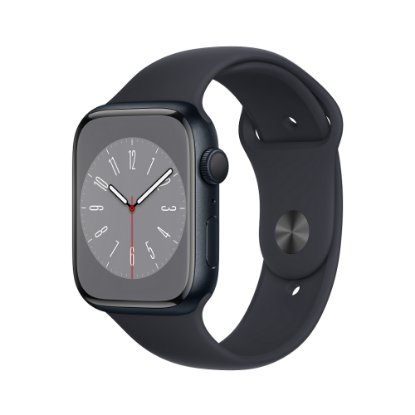 Pametna ura Apple Watch S8 GPS, 45mm Midnight Aluminium Case with Midnight Sport Band - Regular