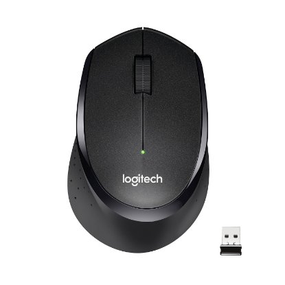 Miška LOGITECH M330 Silent Plus, optična, 1000dpi, brezžična, črna, USB