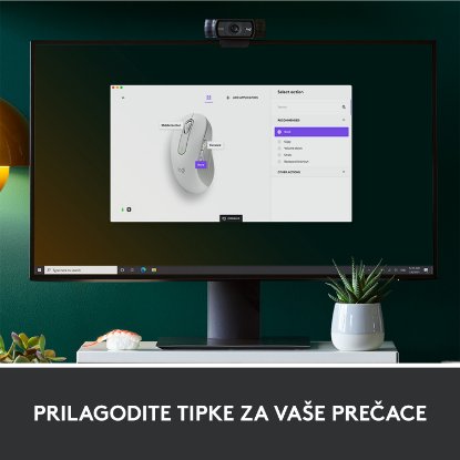 Miška LOGITECH M650 L, za levičarje, brezžična, optična, 4000dpi, USB, BT, bela