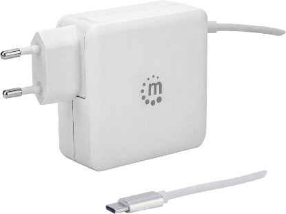 Polnilec MANHATTAN, 60W, USB-C kabel PD 3.0, USB-A, beli