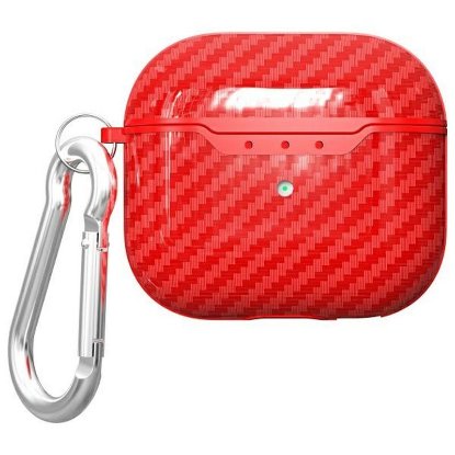 Futrola za slušalice BELINE AirPods Carbon Cover, za Apple AirPods 4, crvena