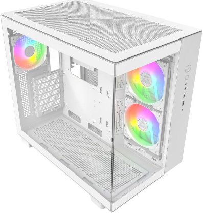 Ohišje MONTECH King 65 Pro, s prozornim stranskim panelom, RGB osvetlitvijo, ATX, belo.