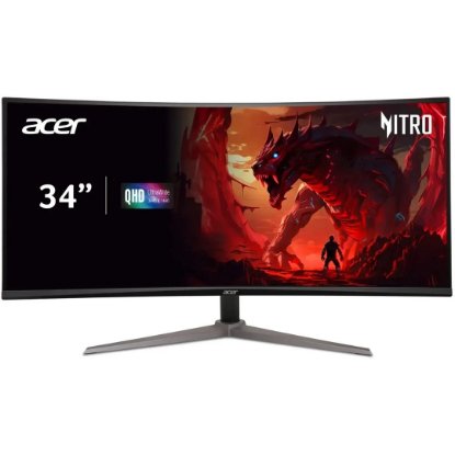 Gaming monitor 34" ACER Nitro ED340CUS3bmiipx UM.CE0EE.301, UWQHD, VA, 165Hz, 1ms, 250cd/m2, FreeSync, ukrivljen, zvočniki, črn
