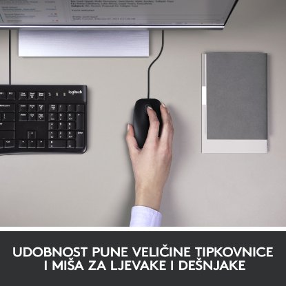 Tipkovnica + miška LOGITECH MK120 Desktop, črna, USB