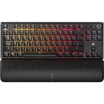 Tipkovnica CORSAIR K70 Core Wireless TKL RGB, brezžična, mehanska, US razporeditev, črna