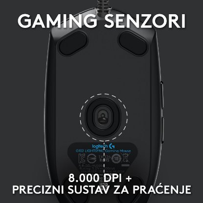 Miška LOGITECH Gaming G102 Lightsync, optična, 8000dpi, črna, USB