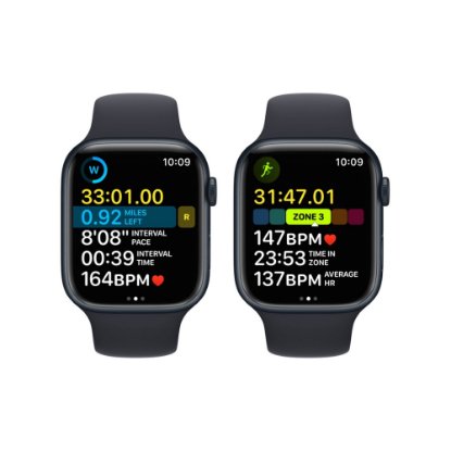 Pametna ura Apple Watch S8 GPS, 45mm Midnight Aluminium Case with Midnight Sport Band - Regular