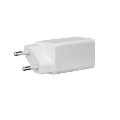 Polnilec ASUS AC65-05 GaN, 65W PD, 2xUSB-C, kabel, beli
