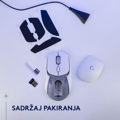 Miška LOGITECH G309 Lightspeed, optična, brezžična, 25600dpi, bela