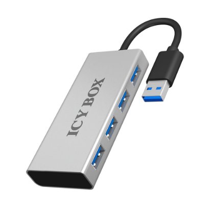 USB HUB ICY BOX IB-AC6104, USB-A na 4x USB-A 3.0, srebrni
