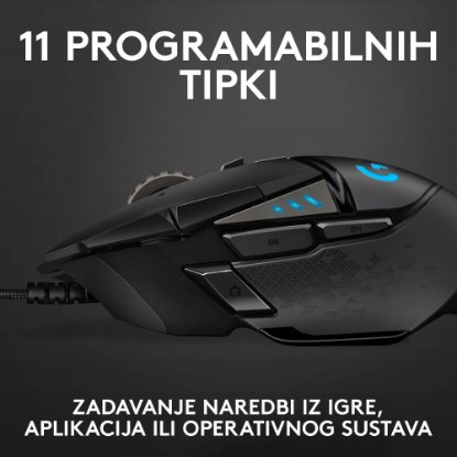 Miška LOGITECH Gaming G502 Hero RGB, optična, 25600dpi, črna, USB