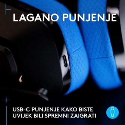 slušalke LOGITECH Gaming G535 Lightspeed, brezžične, črno-modre
