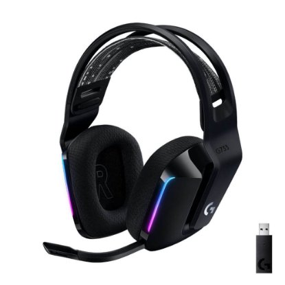 slušalke LOGITECH Gaming G733 Lightspeed, RGB, brezžične, črne