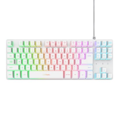 Tipkovnica TRUST GXT 833W Thado TKL Illuminated Keyboard, USB, bela
