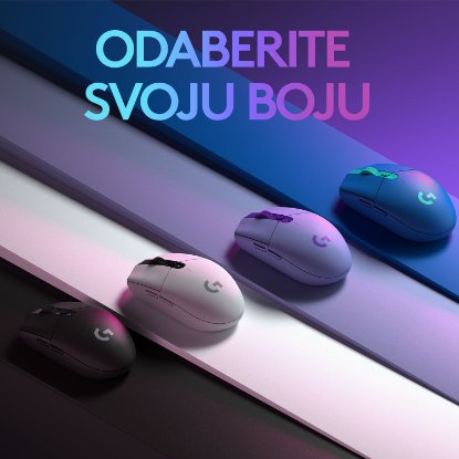 Miška LOGITECH Gaming G305 Lightspeed, brezžična, optična, 12000dpi, bela, USB