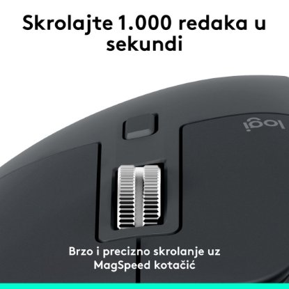 Miška LOGITECH MX Master 3S Performance, laserska, brezžična, BT, grafitna