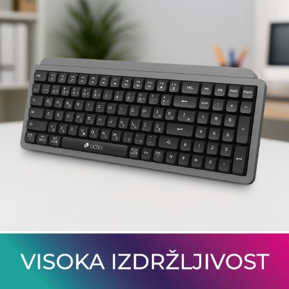 Tipkovnica OCTIO Pro K350W, brezžična, črno-siva