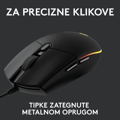 Miška LOGITECH Gaming G102 Lightsync, optična, 8000dpi, črna, USB