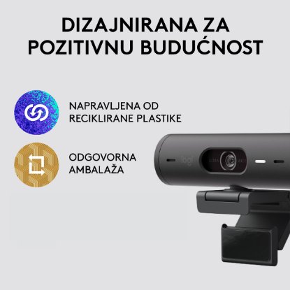 Web kamera LOGITECH Brio 500, črna