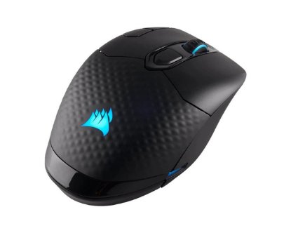 Miška CORSAIR Dark Core RGB PRO, optična, 18000 dpi, brezžična, črna, USB