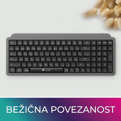Tipkovnica OCTIO Pro K350W, brezžična, črno-siva
