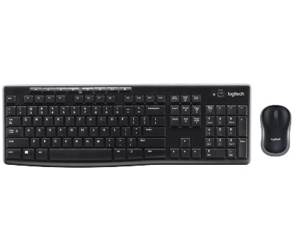 Tipkovnica + miš LOGITECH MK270 Wireless Desktop, bežična, črna, USB