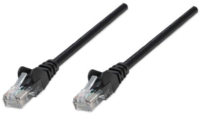 Kabel INTELLINET, patch CAT5e, U/UTP, črni, 15m