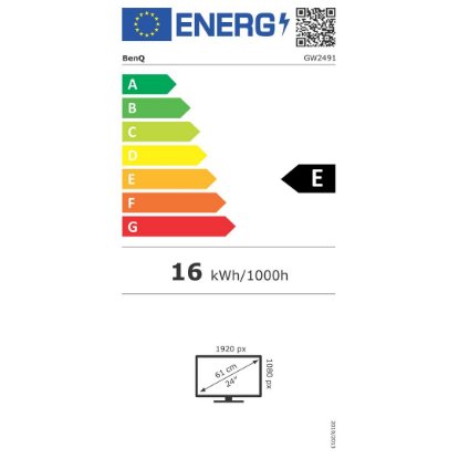 Monitor 23.8" BENQ GW2491 9H.LNELJ.LBE, FHD, IPS, 100Hz, 5ms, 250cd/m2, črn