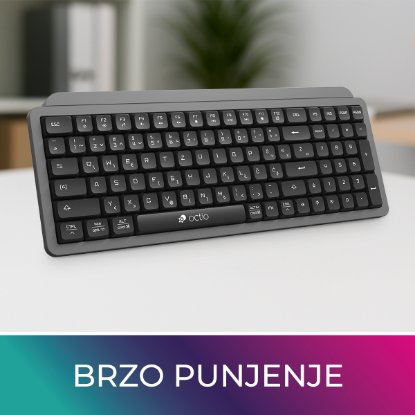 Tipkovnica OCTIO Pro K350W, brezžična, črno-siva