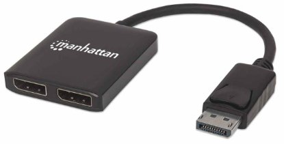 razdelnik DisplayPort MANHATTAN, 2x DisplayPort (Ž), 4K@30Hz, MST, črni