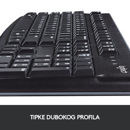 Tipkovnica + miška LOGITECH MK120 Desktop, črna, USB