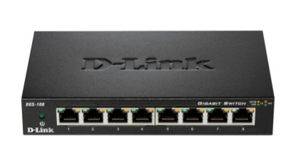 Switch D-LINK DGS-108, Gigabit stikalo, 10/100/1000 Mbps, kovinsko ohišje, 8 priključkov