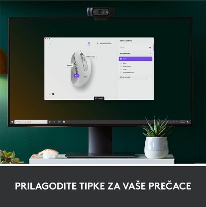 Miška LOGITECH M650, brezžična, optična, 4000dpi, USB, BT, bela