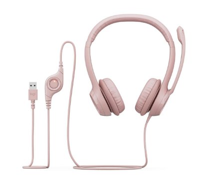 slušalke LOGITECH H390, USB, roze