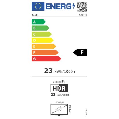 Monitor 24,1" BENQ RD240Q 9H.LLXLA.TBE, WQXGA, IPS, 60Hz, 5ms, 300cd/m2, pivot, zvočniki, črn