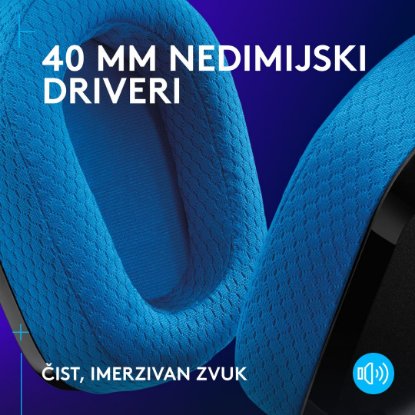 slušalke LOGITECH Gaming G535 Lightspeed, brezžične, črno-modre