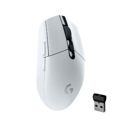 Miška LOGITECH Gaming G305 Lightspeed, brezžična, optična, 12000dpi, bela, USB