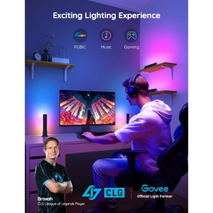 LED svetilka GOVEE RGBICWW WiFi + Bluetooth Flow Plus Light Bars